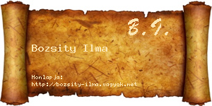 Bozsity Ilma névjegykártya